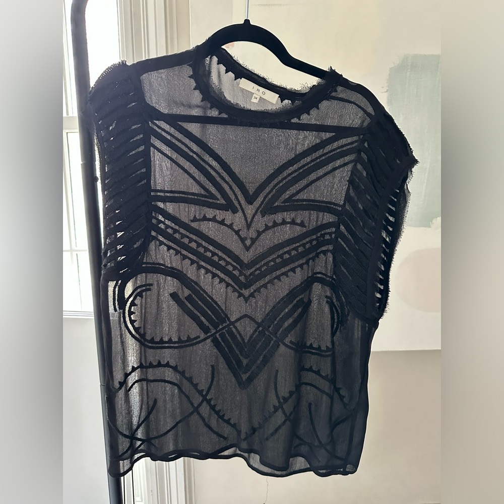 Iro black sheer top